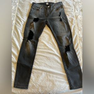 True Religion black distressed jeans